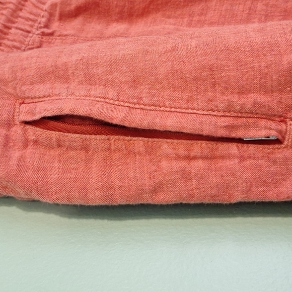 Athleta 100% Linen Dusty Coral Pant Size 16 - Picture 3 of 6